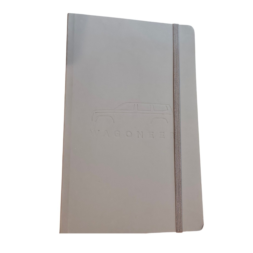 Wagoneer Gray Embossed Logo Elastic Closure Lined Notebook Journal